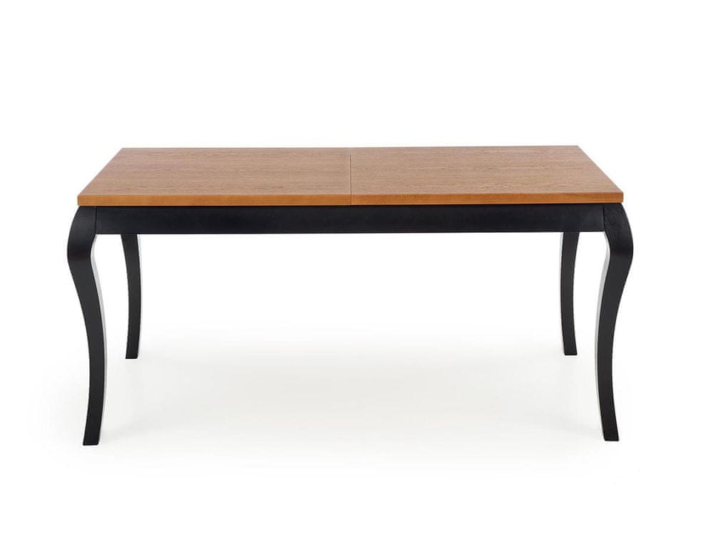 Halmar Rustikálny rozkladací jedálenský stôl Windsor - dub tmavý / čierna